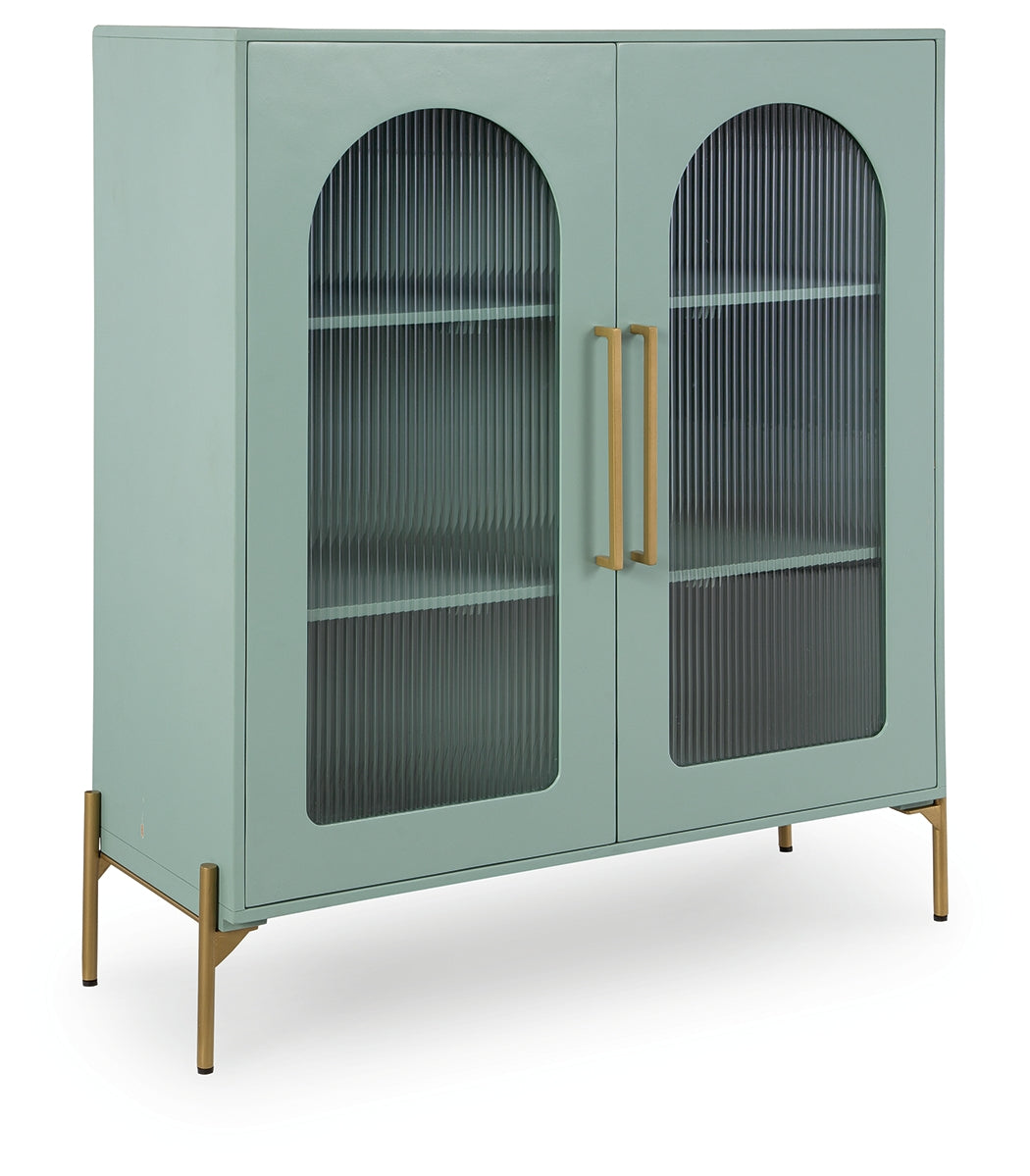 Adwen cabinet angled closed view with goldtone legs