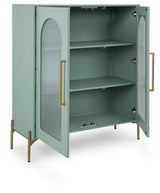 Adwen cabinet angled open view showing interior shelves