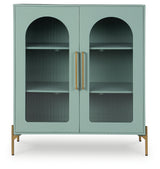 Adwen cabinet head-on view highlighting green finish and hardware
