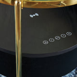 Detail of touch-button controls on glass top