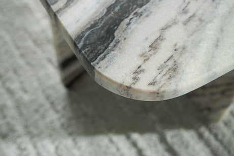 Close-up of Baretton coffee table marble finish