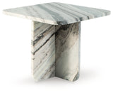 Side angle of Baretton marble coffee table