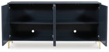 Loirwick Accent Cabinet head on open with shelves visible