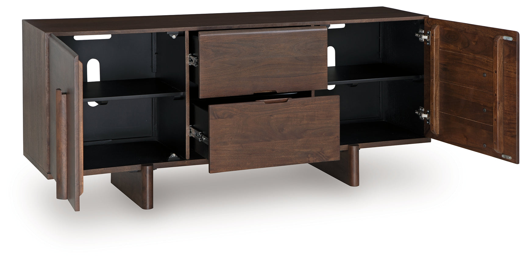 Kydler Accent Cabinet angled with doors open