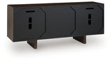 Back view of Kydler Accent Cabinet showing cable openings