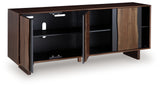 Welby Accent Cabinet angled open doors showing shelves