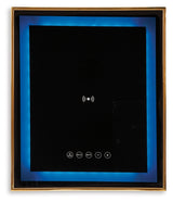 Top-down view highlighting black glass surface and touch controls