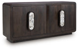 Elliston Accent Cabinet angled view with doors closed