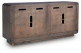 Elliston Accent Cabinet back view showing cord openings