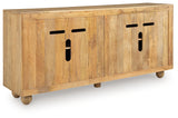 Niam Accent Cabinet back view showing openings