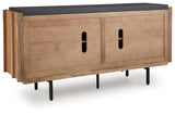 Back view of Quintavious Accent Cabinet with cord openings