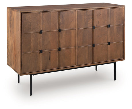 Juddins accent cabinet closed angled side view