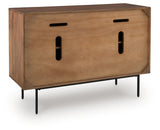 Back view of Juddins accent cabinet showing electronics openings