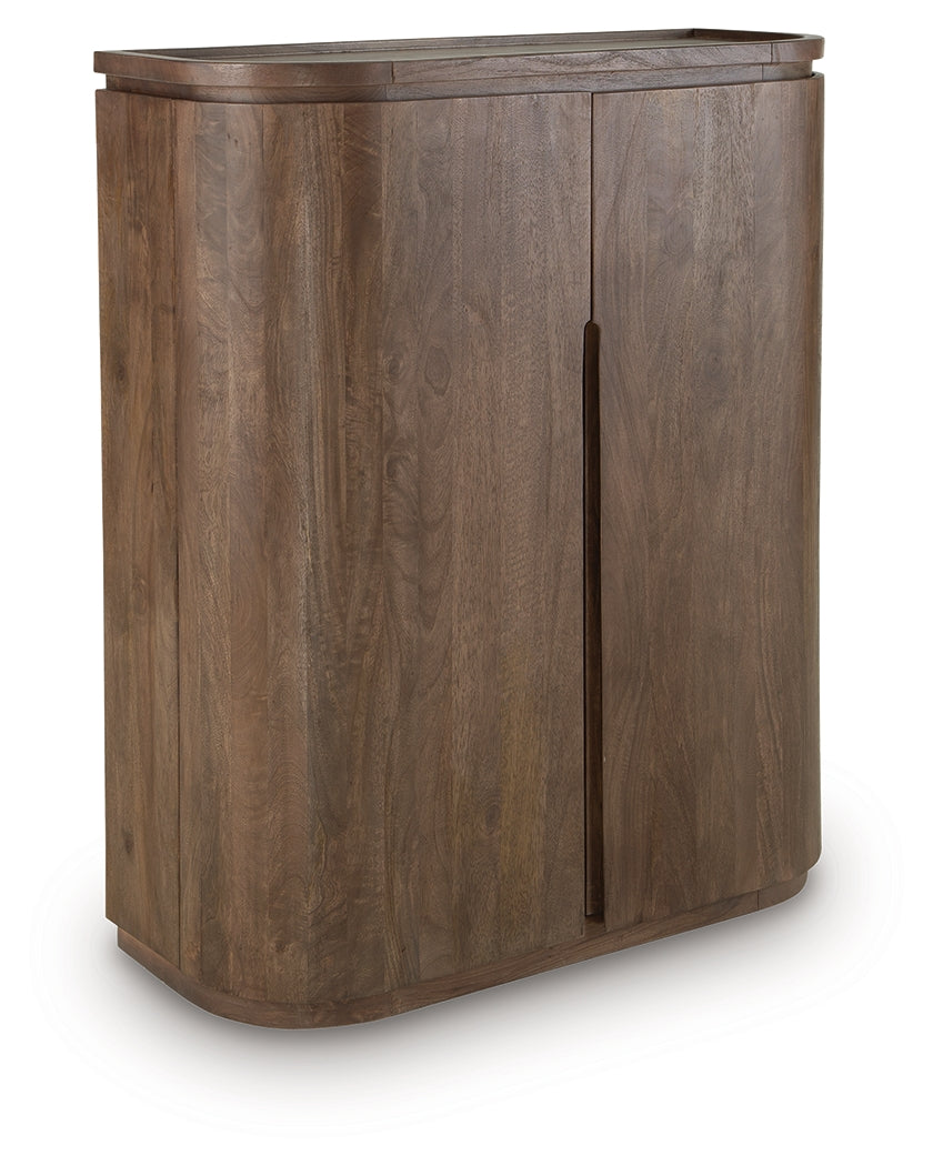 Landermont Bar Cabinet side angle view closed
