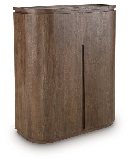Landermont Bar Cabinet side angle view closed