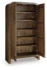 Thoren Accent Cabinet open door showing interior shelves