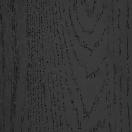 Close-up of black and natural brown finish on Armenleigh Accent Cabinet