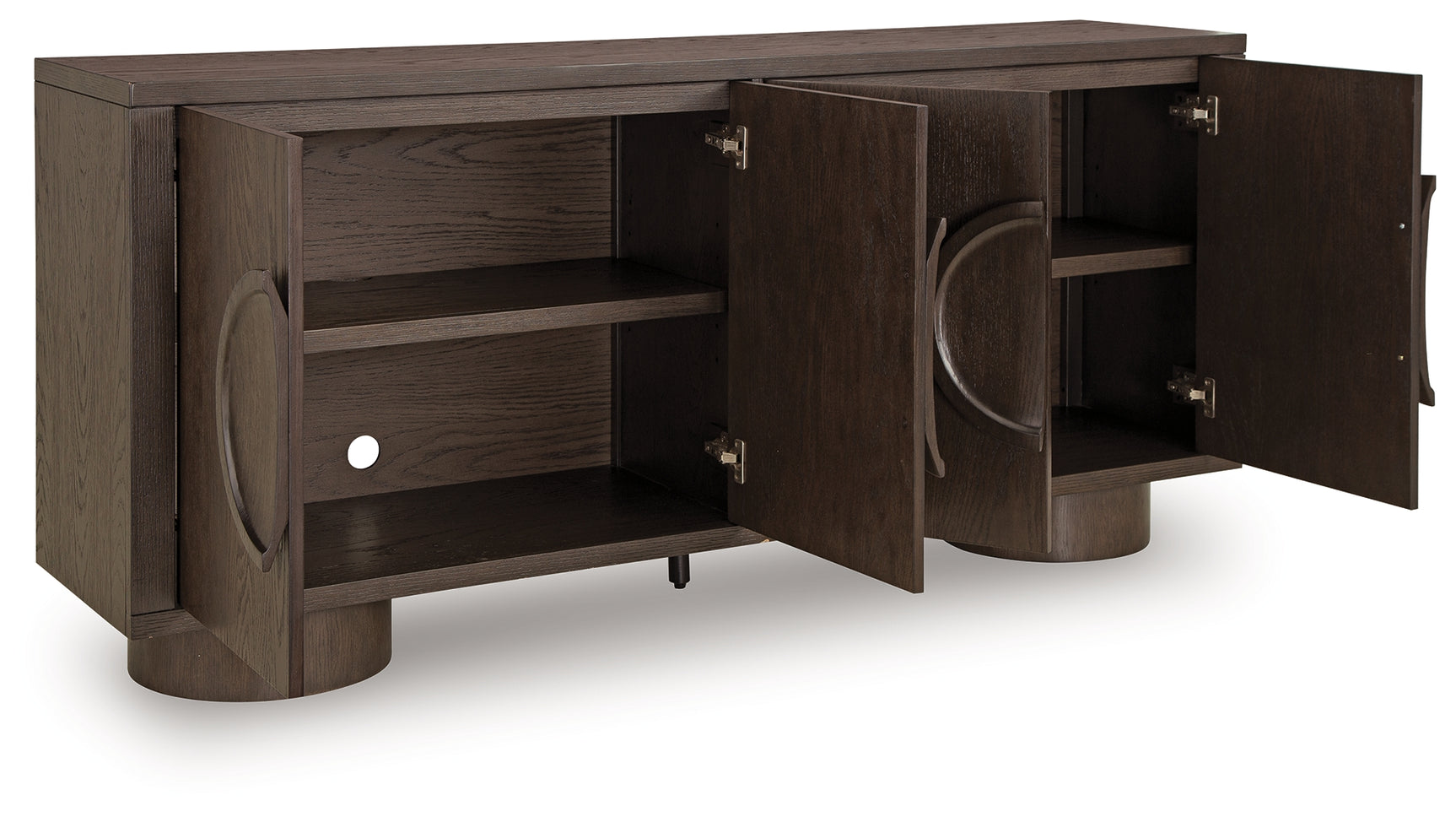 Veeda Accent Cabinet Angle View Open Doors