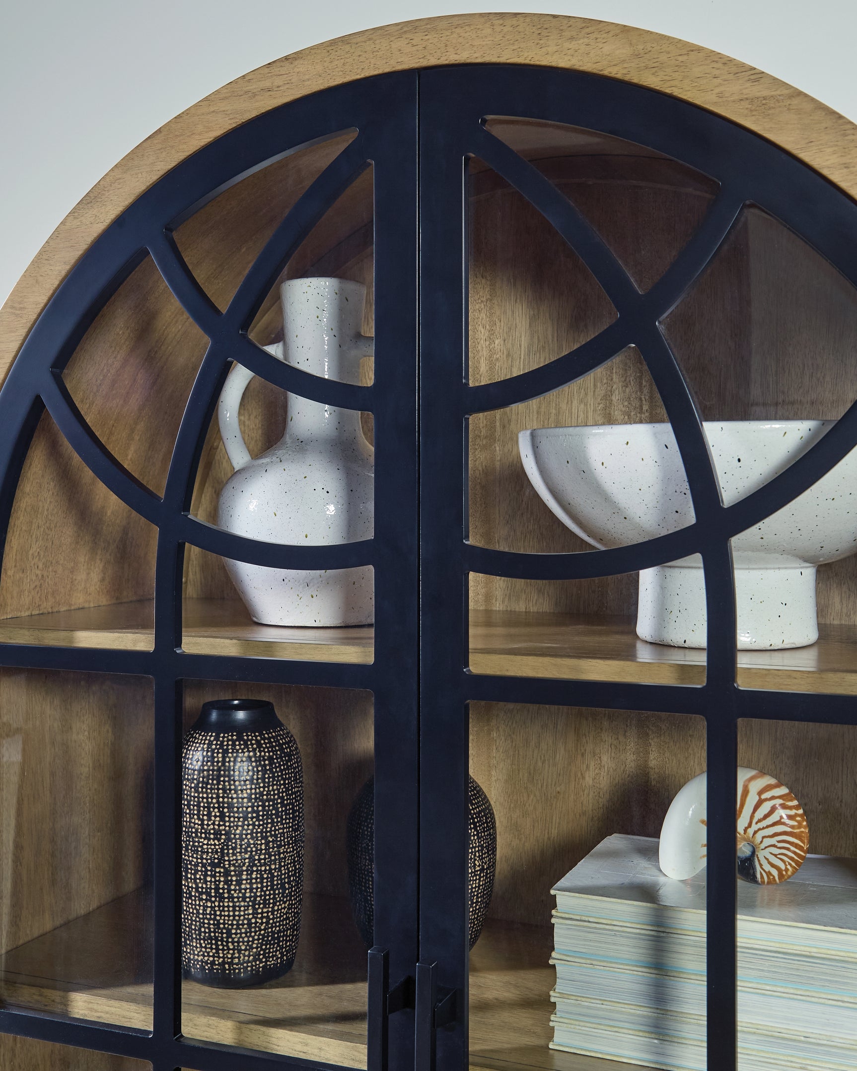 Close-up of Gwenwich Accent Cabinet door and hardware