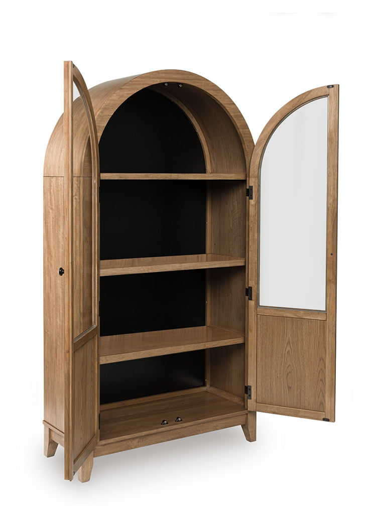 Dagandale Accent Cabinet open doors displaying adjustable shelves