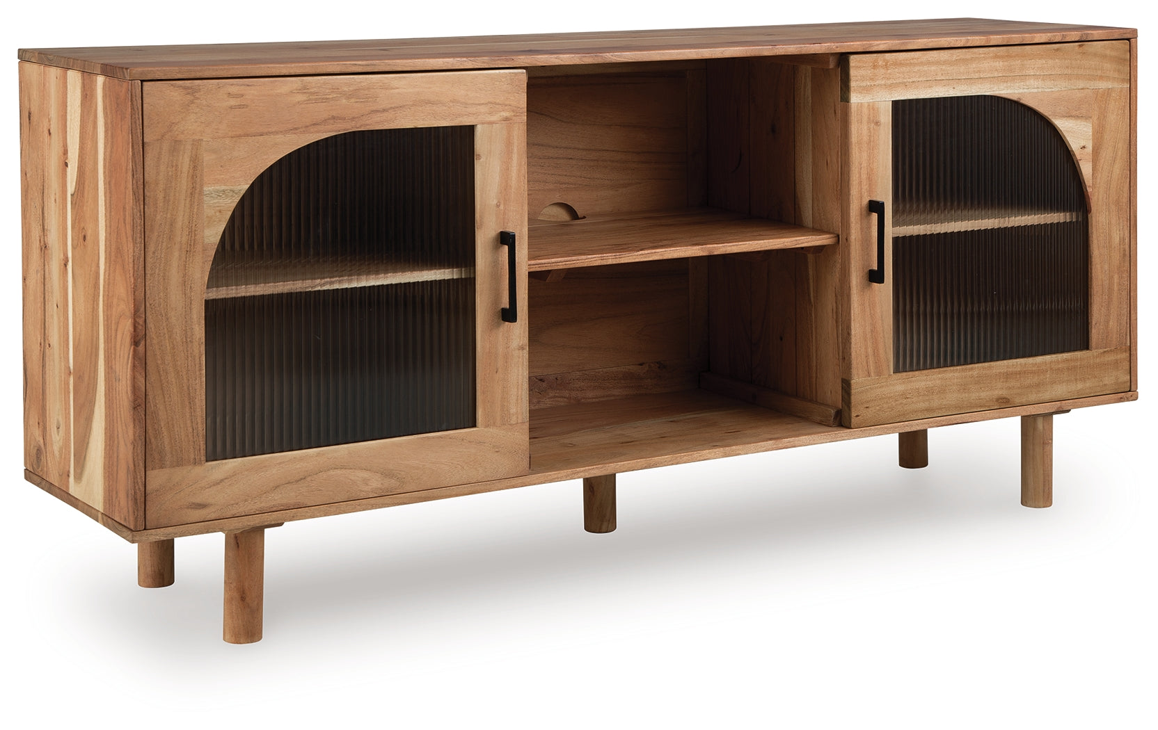 Adway Accent Cabinet angled view closed showing wood grain