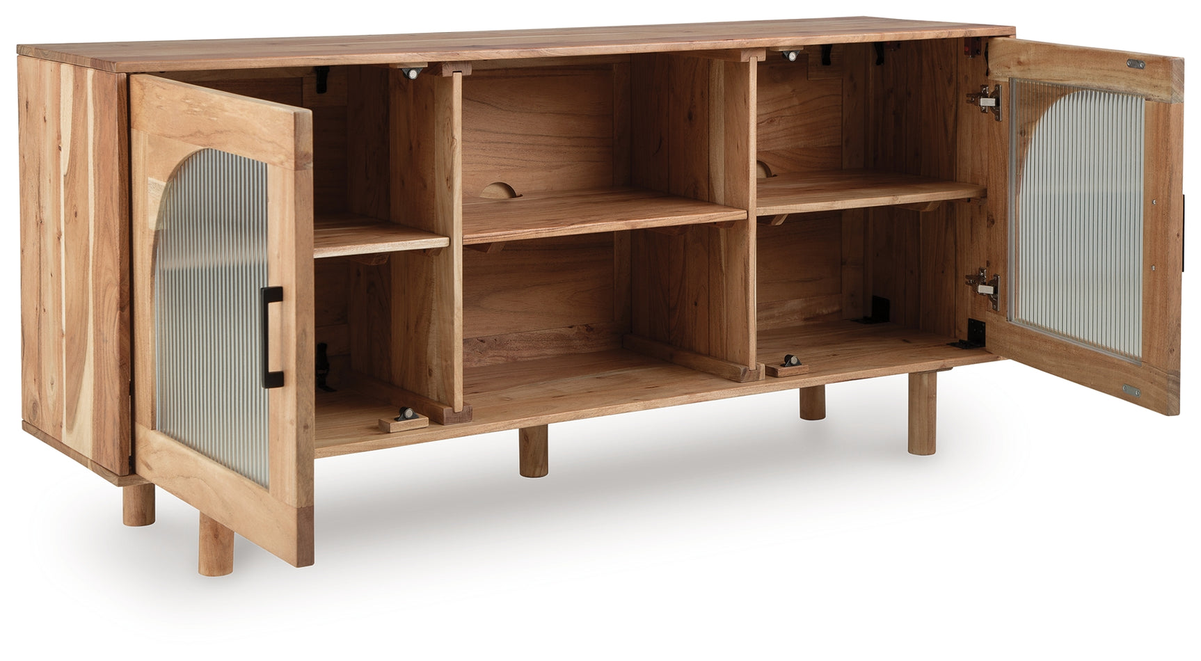 Adway Accent Cabinet open doors showing removable shelves