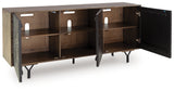 Lavinmont accent cabinet angled open doors