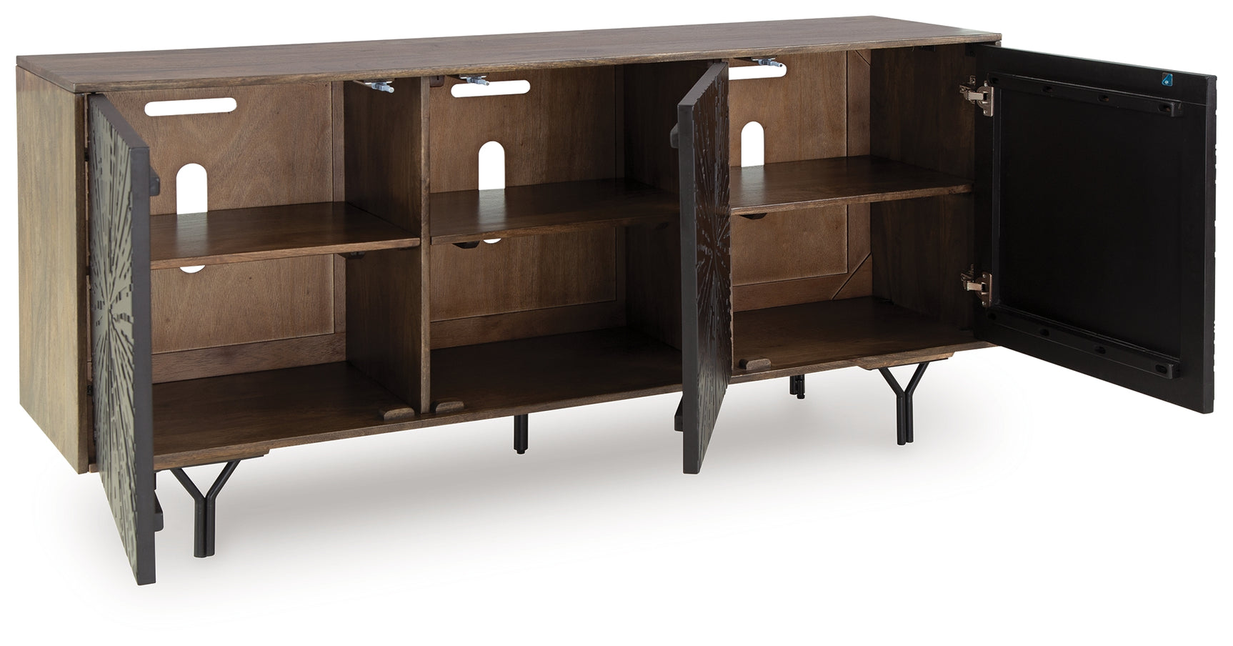 Lavinmont accent cabinet angled open doors