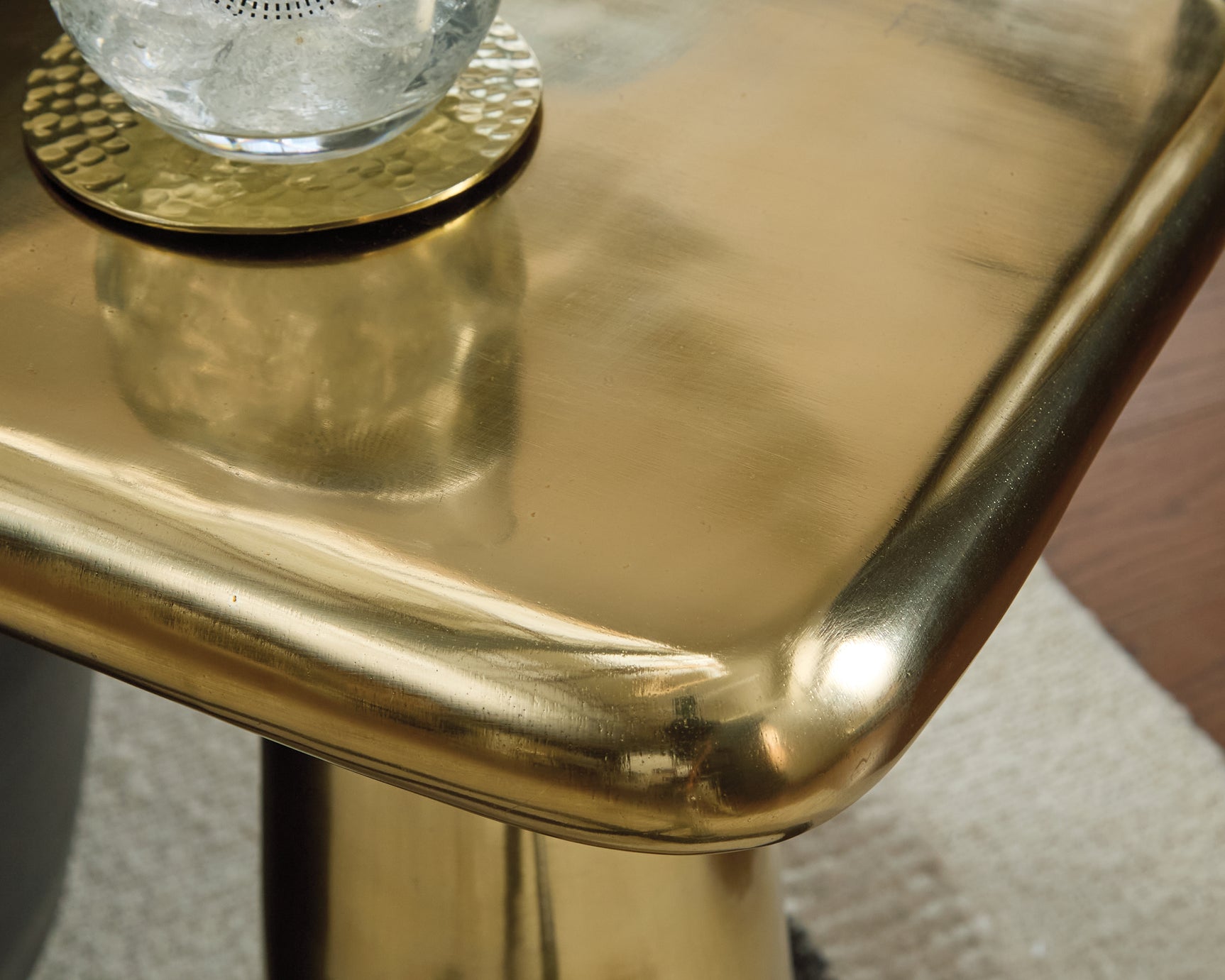 Detailed shot of cast aluminum base