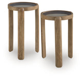 Jossor accent tables nested together showing design