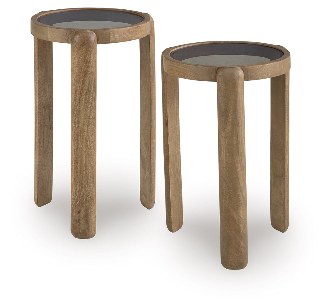 Jossor accent tables nested together showing design
