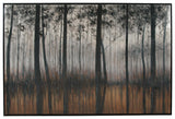 Philyra Black Orange Silver wall art side view