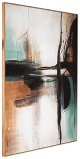 Brunonia teal orange black wall art side angle
