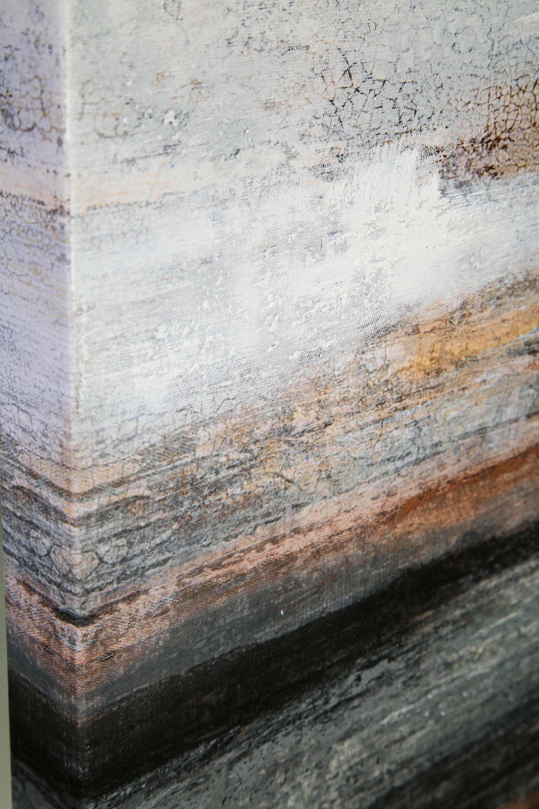 Detail of hand-painted embellishments on Weatheridge wall art