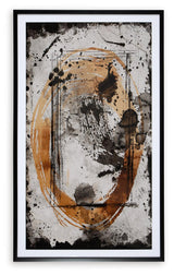 Back side of Clefting Black Caramel Tan Wall Art