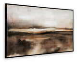 Drewland black brown orange wall art angled side view