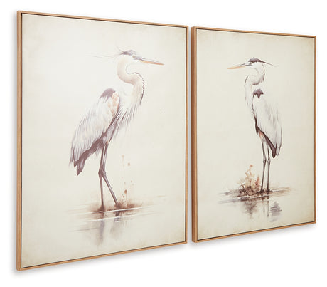 Aubinell Beige Wall Art angled side view