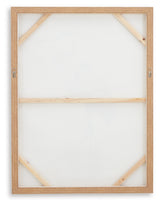 Aubinell Beige Wall Art back showing frame and hanging hardware