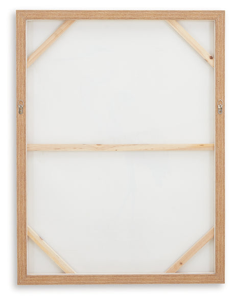 Aubinell Beige Wall Art back showing frame and hanging hardware