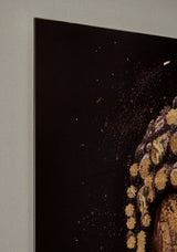 Close-up detail of Caymoore wall art glass print