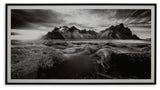 Delstone wall art angled side view showing black frame and acrylic front