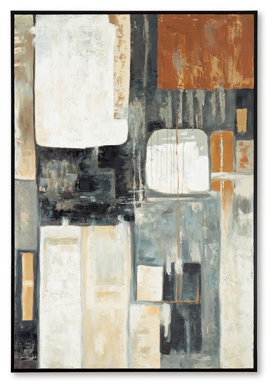 Howford wall art tilted view showing depth and canvas texture