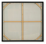 Detailed close-up of hand-painted canvas texture on Actman wall art