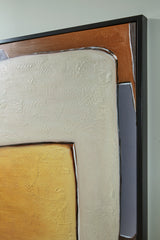 Detail image showing signature design and brush strokes on Actman wall art