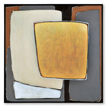 Side angle view of Actman abstract wall art showing canvas depth and black frame