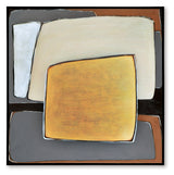 Alternate front view of Actman abstract cream, brown and gray wall art