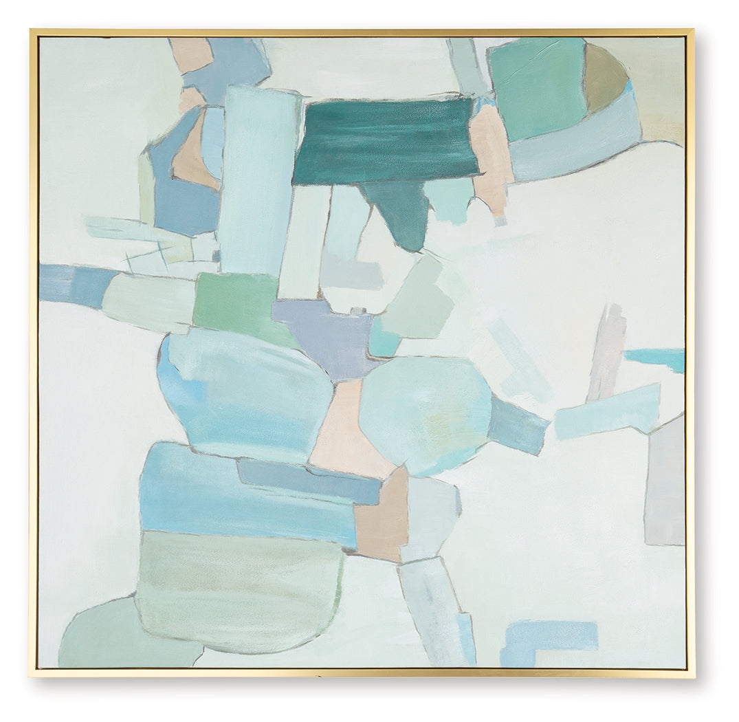 Wynburn White/Blue/Green Wall Art