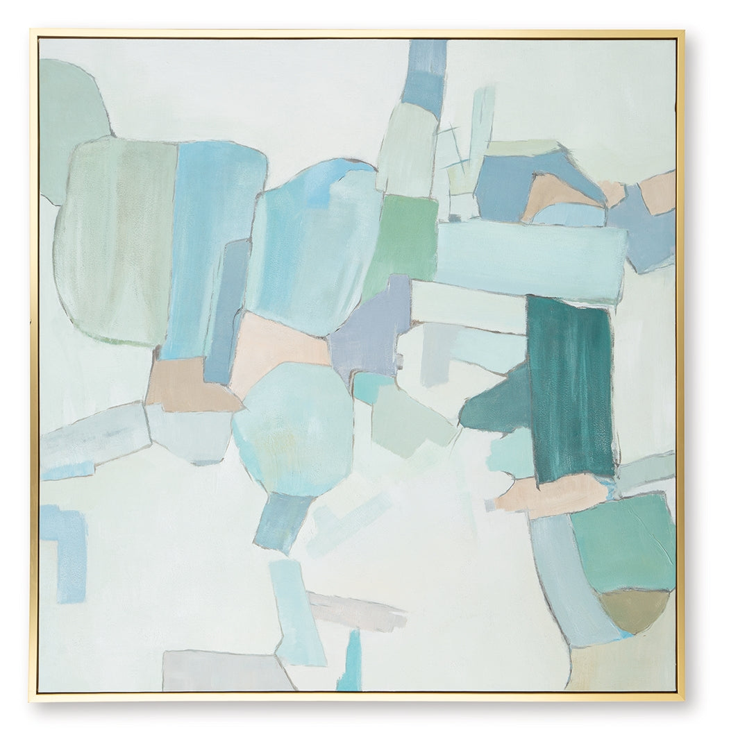 Wynburn White/Blue/Green Wall Art