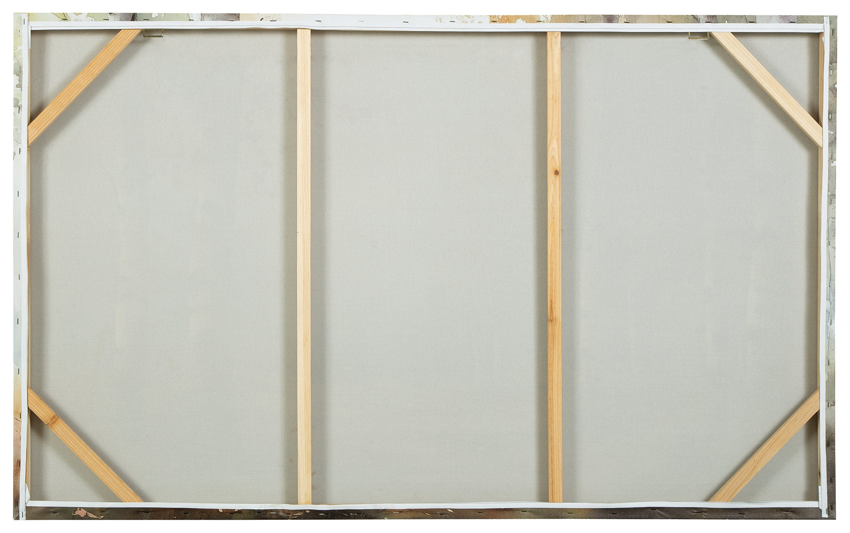 Back of Leithan canvas wall art with sawtooth hanging bracket
