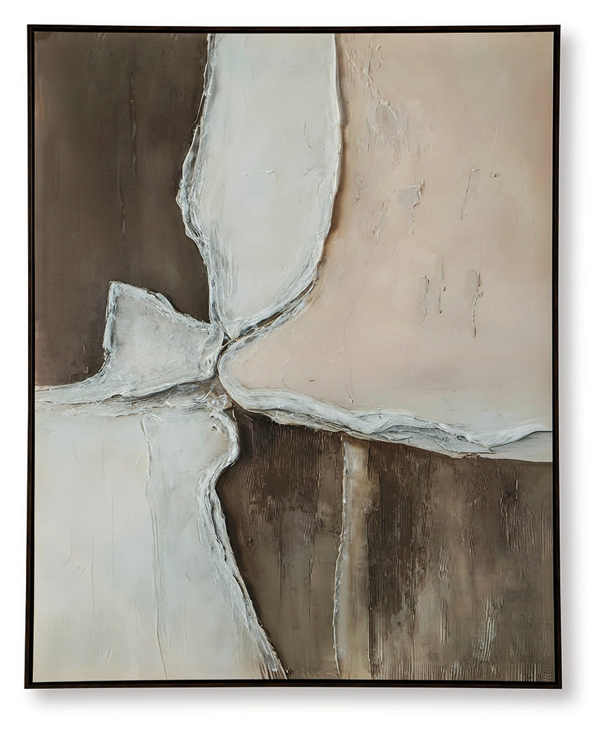 Junward wall art angled view highlighting texture